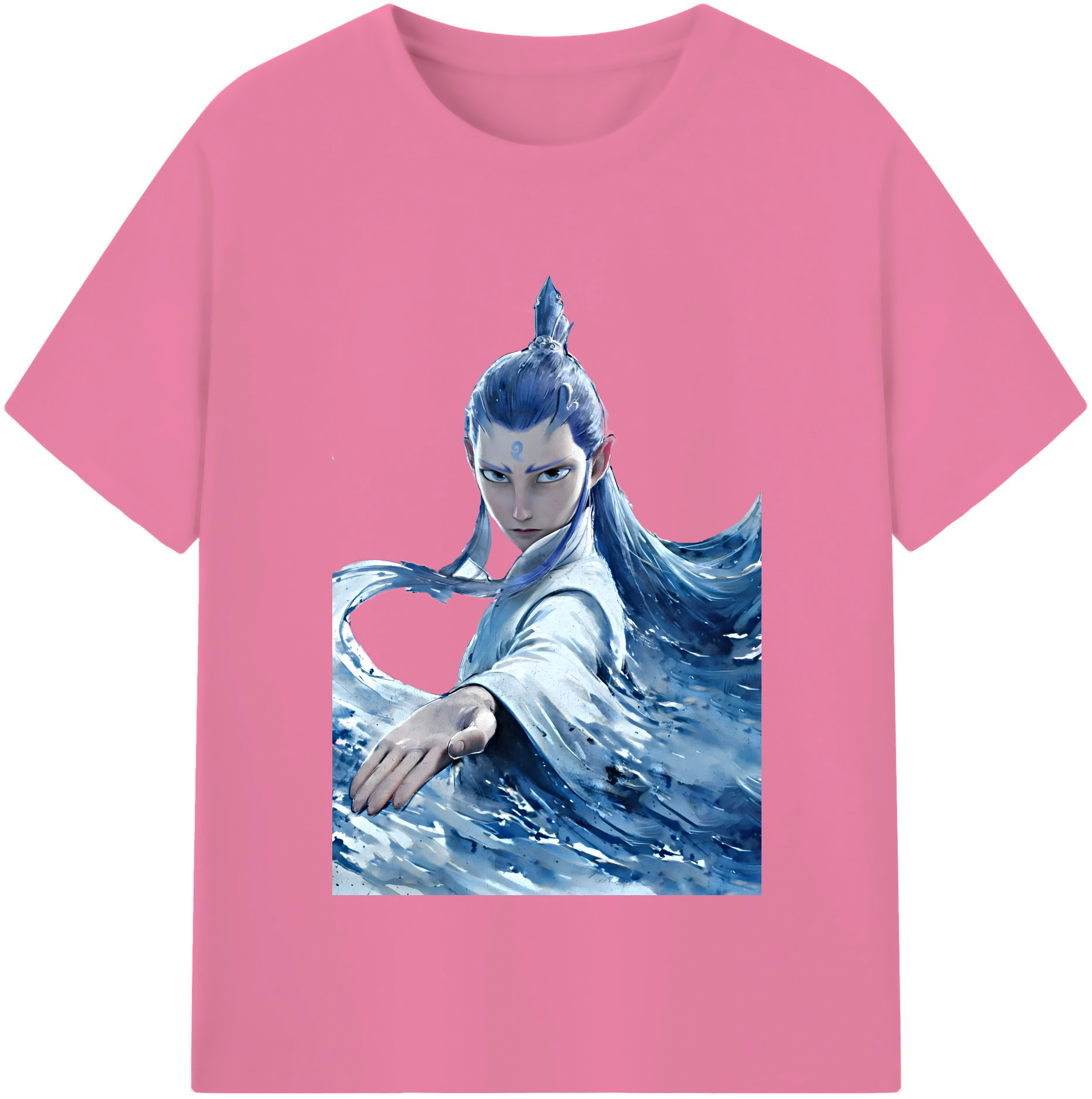 （画像用） Ne Zha 2 ナタ 魔童の大暴れ 綿100％半袖Tシャツ（フロントプリント）